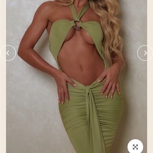 The pleated halter maxi dress- Sage marsthelabel